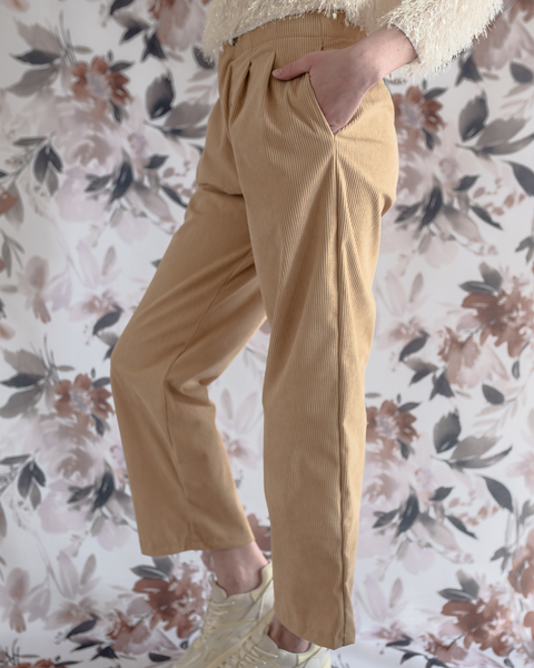 Pantalón Wide Pana Beige