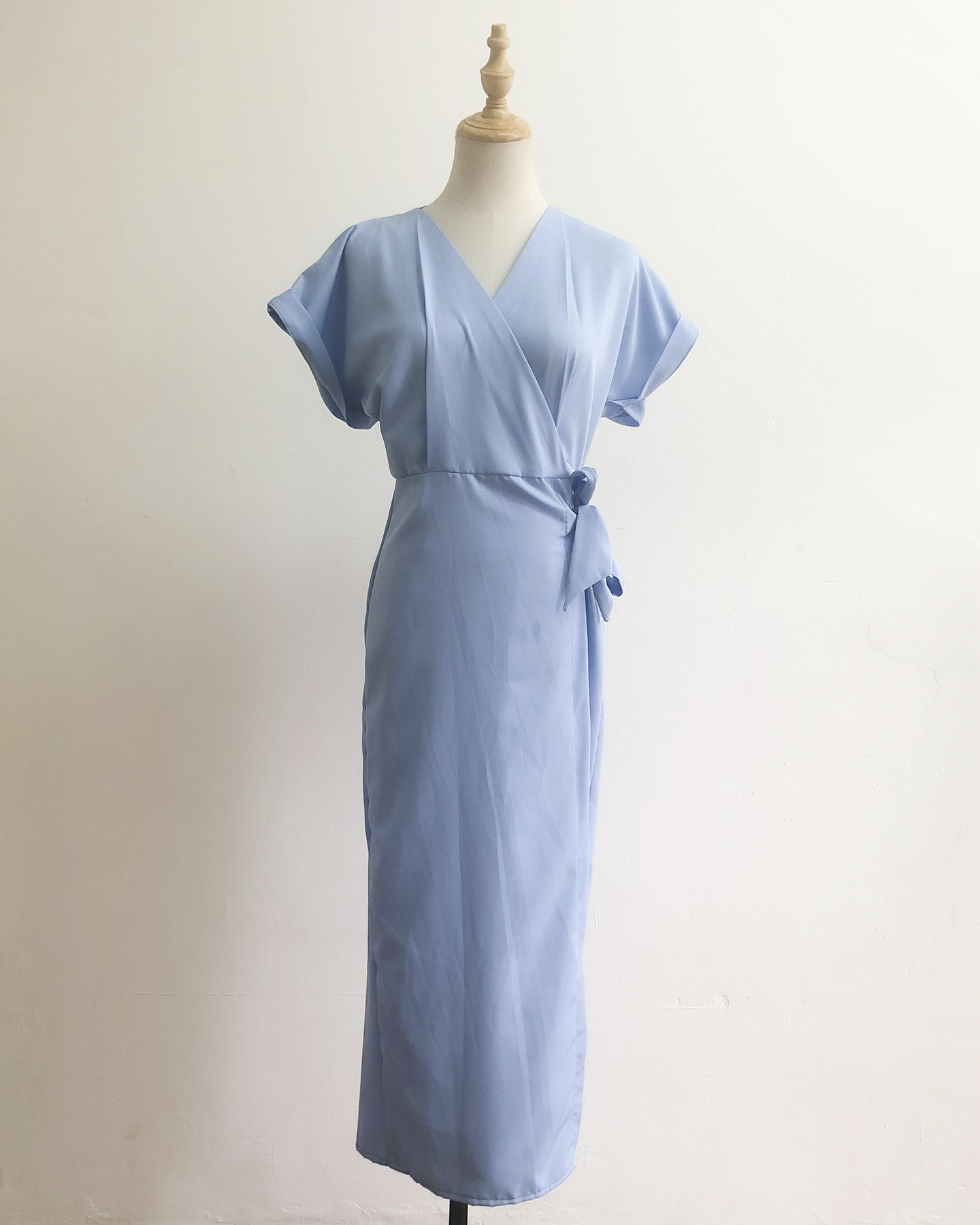 Vestido Cruzado Largo Ocean Baby Blue